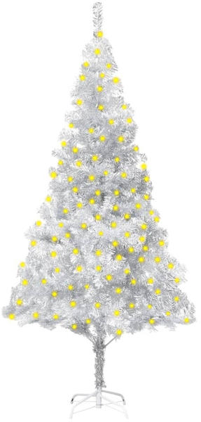 vidaXL Künstlicher Weihnachtsbaum mit LEDs & Ständer silber 180cm (3077438)