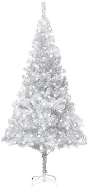 vidaXL Künstlicher Weihnachtsbaum mit LEDs & Ständer silber 240cm (3077440)