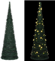 vidaXL K&uuml;nstlicher Pop-Up-Weihnachtsbaum mit Beleuchtung Gr&uuml;n 150 cm