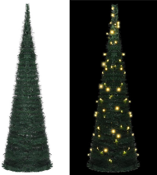 vidaXL Künstlicher Pop-Up-Weihnachtsbaum mit LED grün 150 cm (321523)