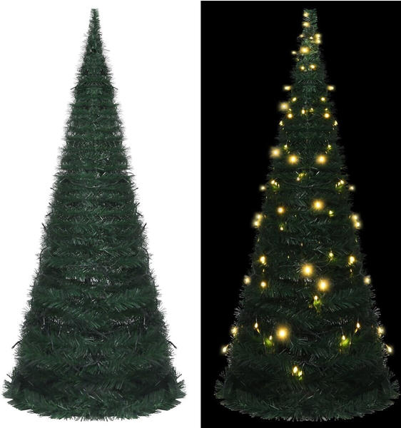 vidaXL Künstlicher Pop-Up-Weihnachtsbaum mit LED grün 210 cm (321525)
