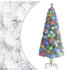 vidaXL Künstlicher Weihnachtsbaum mit LED weiß 240 cm Glasfaser (328453)
