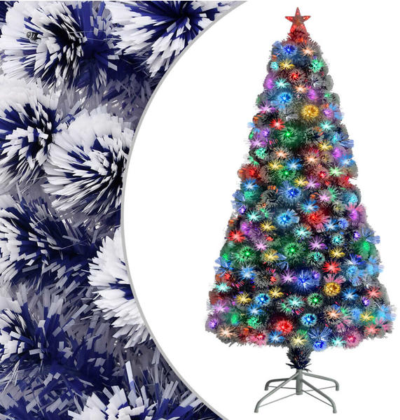 vidaXL Künstlicher Weihnachtsbaum mit LED weiß & blau 64 cm Glasfaser (328454)