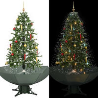 vidaXL Schneiender Weihnachtsbaum mit Schirmfu&szlig; Gr&uuml;n 170 cm