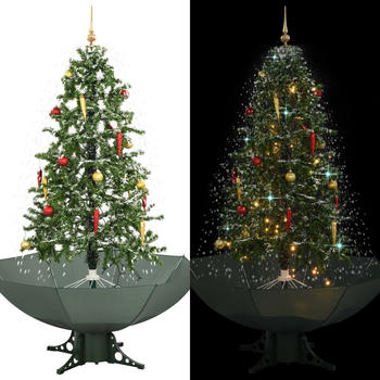 vidaXL Schneiender Weihnachtsbaum mit Schirmfuß grün 170 cm (284335)