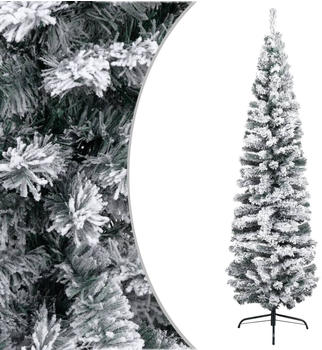 vidaXL Schlanker Künstlicher Weihnachtsbaum Beschneit grün 240 cm (320956)