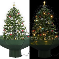 vidaXL Schneiender Weihnachtsbaum mit Schirmfu&szlig; Gr&uuml;n 75 cm
