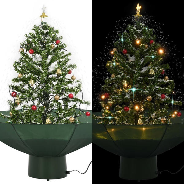 vidaXL Schneiender Weihnachtsbaum mit Schirmfuß grün 75 cm (284331)