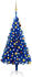 vidaXL Künstlicher Weihnachtsbaum mit LEDs & Kugeln blau 120 cm (3077507)