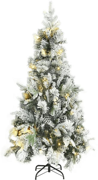 vidaXL Christmas Tree with Snowflakes, LED and Pine Cones 225cm