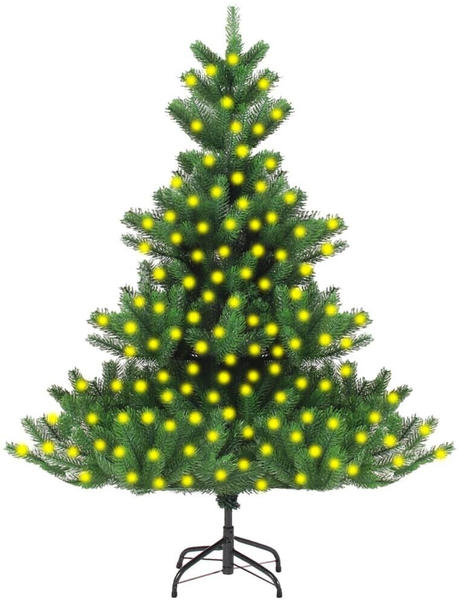 vidaXL Künstlicher Weihnachtsbaum Nordmanntanne mit LEDs grün 210 cm (3077475)