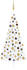 vidaXL Künstlicher Halber Weihnachtsbaum mit LEDs & Kugeln weiß 180cm (3077484)