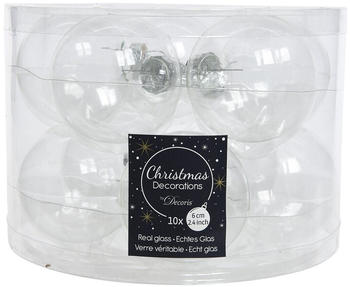 Kaemingk Weihnachtskugeln Glas 6cm 10 Stk. klar (140356)