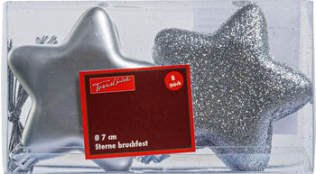 Trend Line Sterne bruchfest 7cm silber 8 Stk.