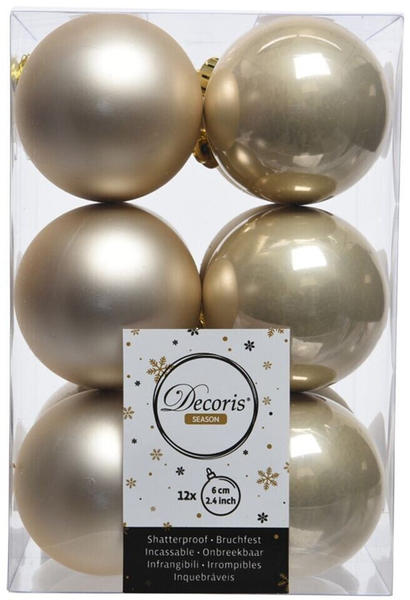 Decoris Hanging Balls 12 pcs. 60mm pearly