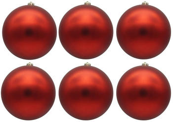 Annastore Weihnachtskugeln frostsicher 12cm 6 Stk. rot matt