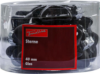 Trend Line Glas-Sterne 4cm schwarz 12 Stk. Kugeln