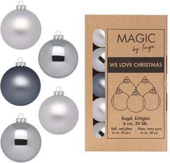 Inge-Glas Kugeln Glas 6cm 30 Stk. hazy grey (15304P630)