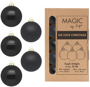 Inge-Glas Kugeln Glas 6cm 30 Stk. ebony black (15229P630)