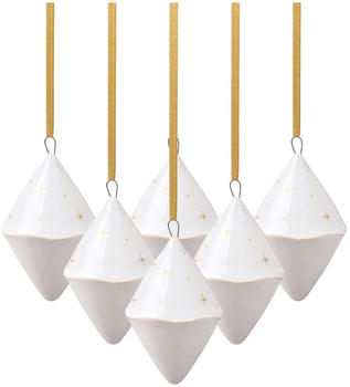 Villeroy & Boch Winter Glow Ornament Doppelkegel 7,6cm 6 Stk.
