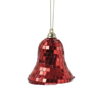 Marelida Glocke Discokugel-Look 8cm rot