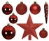 Marelida Weihnachtskugeln mit Stern bruchfest rosa 33er rot