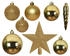 Marelida Weihnachtskugeln mit Stern bruchfest rosa 33er gold