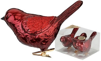 Inge-Glas Vögel auf Clip 9cm 3 Stk. (81247G047)