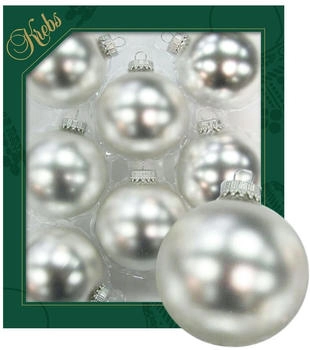 Krebs Lauscha Christbaumschmuck 6,7cm 8 Stk. glänzend sterlingsilber (CBK70169)