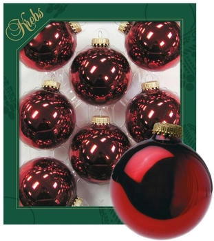 Krebs Lauscha Christbaumschmuck 6,7cm 8 Stk. glänzend rosenrot (CBK70112)