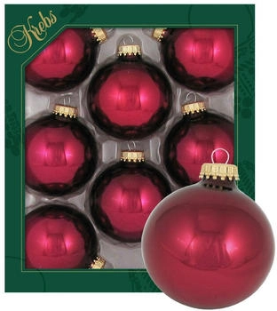 Krebs Lauscha Christbaumschmuck 6,7cm 8 Stk. glänzend burgunderrot (CBK79614)