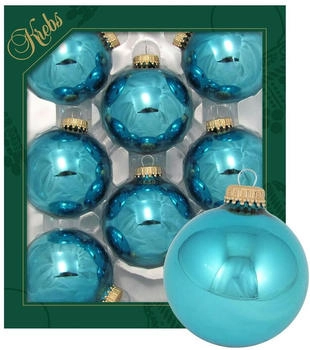 Krebs Lauscha Christbaumschmuck 6,7cm 8 Stk. glänzend türkis (CBK10102)