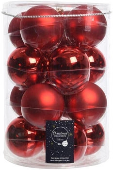 Kaemingk Glas 8cm 16 Stk. weihnachtsrot