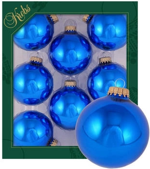 Krebs Lauscha Christbaumschmuck 6,7cm 8 Stk. glänzend blau (CBK70418)