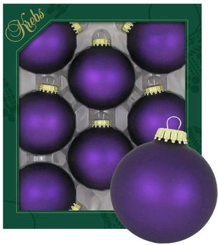 Krebs Lauscha Christbaumschmuck 6,7cm 8 Stk. matt lila (CBK70273)