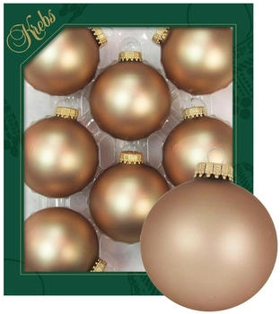 Krebs Lauscha Christbaumschmuck 6,7cm 8 Stk. matt cappuccino (CBK10106)