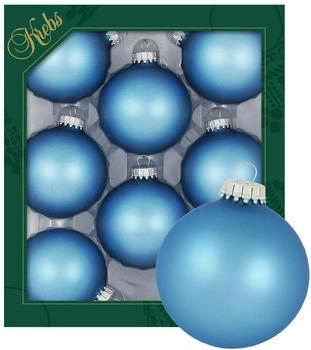 Krebs Lauscha Christbaumschmuck 6,7cm 8 Stk. matt hellblau (CBK90006)