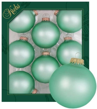 Krebs Lauscha Christbaumschmuck 6,7cm 8 Stk. matt hellgrün (CBK60010)