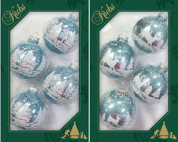 Krebs Lauscha Weihnachtskugel-Set Winterwald 4er-Set hellblau (CBK020000A)