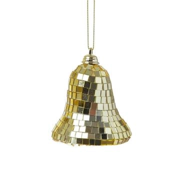 Marelida Glocke Discokugel-Look 8cm 4 Stk. gold