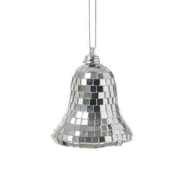 Marelida Glocke Discokugel-Look 8cm silber