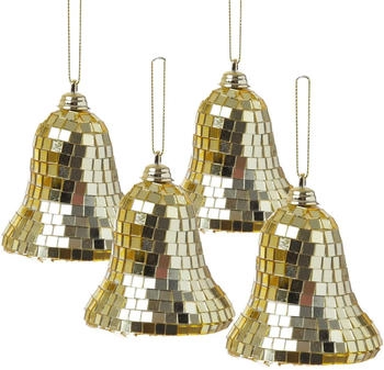 Marelida Glocke Discokugel-Look 8cm gold