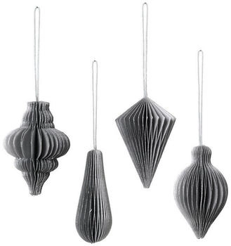 Broste Copenhagen Christmas Mix Glitzer 4 Stk. silver