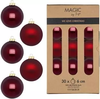 MAGIC by Inge Weihnachtskugeln Glas 6cm 30 St. Smooth Port