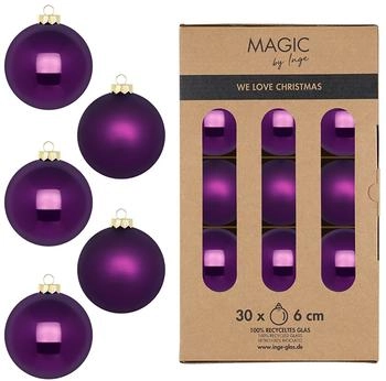 MAGIC by Inge Weihnachtsbaumkugel aus Glas 6cm 30 St. Purple Symphony