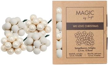 MAGIC by Inge Christbaumschmuck am Draht 2,5cm Glas 144 St. Blanched Almond