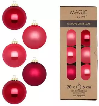 MAGIC by Inge Weihnachtsbaumkugel aus Glas 6cm 20 St. Gentle Pink