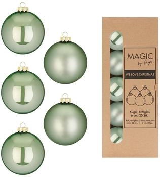 MAGIC by Inge Weihnachtsbaumkugel aus Glas 6cm 20 St. Mild Sage