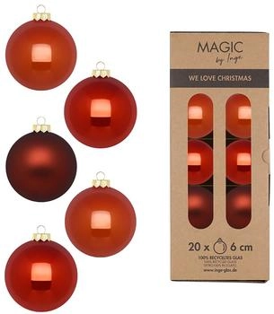 MAGIC by Inge Weihnachtskugeln Glas 6cm 20 St. Warm Terracotta