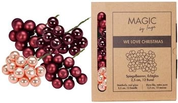 MAGIC by Inge Weihnachtskugeln am Draht Glas 2.5cm x 144 St. Spiegelbeeren Mix Vintage Rose